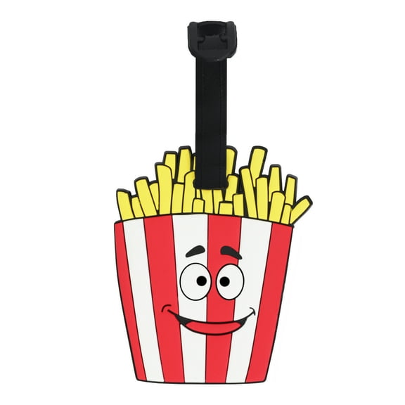 SandT Collection Silicon Fun Food Luggage Tags for Travel Suitcase ID Holder for Adult-French Fries