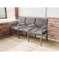 thumbnail image 4 of Pemberly Row Waiting Reception 3 Seat Tandem Seating Wood Frame in Gray, 4 of 5