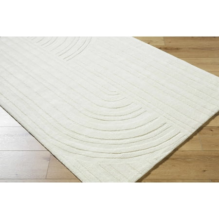 Hauteloom Alayja Wool Living Room, Bedroom Area Rug - Contemporary - Light Silver - 2' x 3'