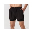 thumbnail image 3 of Mens 2 in 1 Running Shorts Quick Dry Gym Athletic Workout Clothes with Side Pockets, 3 of 7