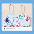 thumbnail image 4 of URMAGIC Child Big Girls 3PCS Hawaii Floral Swimsuits Flounce Crop Bikini Set with Cover Up Beach Skirt, 4 of 7