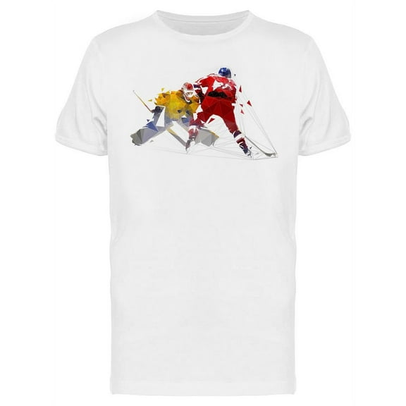 Ice Hockey Player Shoots Puck T-Shirt Men -Image by Shutterstock, Male x-Large