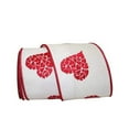 thumbnail image 4 of Reliant Ribbon - 92860W-036-10F, Hearts Embroidered Wired Edge Ribbon, White/red, 4 Inch, 10 Yards, 4 of 5