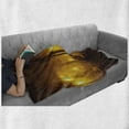 thumbnail image 6 of Fall Soft Flannel Fleece Throw Blanket, Foggy Evening in the Park Autumn Season Nature Outdoors Misty Peaceful View, Cozy Plush for Indoor and Outdoor Use, 60" x 80", Marigold Caramel, by Ambesonne, 6 of 6