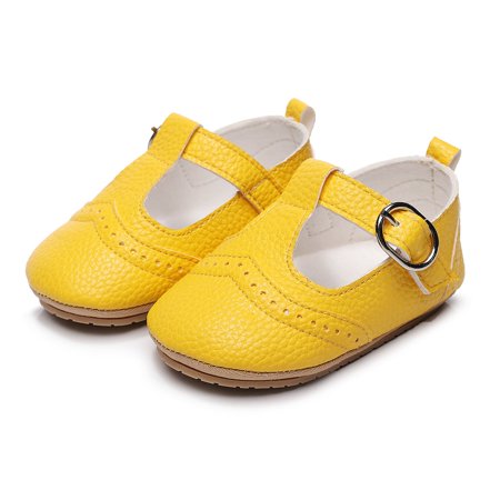 

Strap Casual Buckle Shoes Walk Cute First Solid Girls Kids Color Baby Toddler Baby Shoes Yellow 14