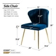 thumbnail image 3 of Tina's Home Velvet Dining Chairs Set of 4 Wingback Upholstered Accent Side Chairs Metal Legs Home Living Room Kitchen Navy, 3 of 10