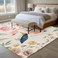 thumbnail image 4 of Non-Slip Rug Pad Rugs Summer Flamingo Flower Leaf Rectangle Area Rugs 5x7Ft Soft Carpet Pads for Living Room Kids Room, Vintage Linen Tropical Botanical, 4 of 9