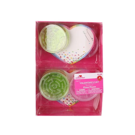 Way to Celebrate Valentine's Day Party Favors, Slime Mazes, 6 Count