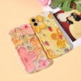 thumbnail image 3 of Compatible for iPhone 11 Case with Aesthetic Wave Border and Oil Painting Colourful Flowers for Women Girls Floral TPU Cover Case with Lens and Full Body Protection - Pinkish Green, 3 of 13