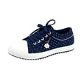 thumbnail image 3 of Domzle Canvas Sneakers for Women Dressy Fashion Lightweight Walking Non-Skid Shoes Slip On Loafers Sneaker Work Casual Shoes Dark Blue 36, 3 of 5