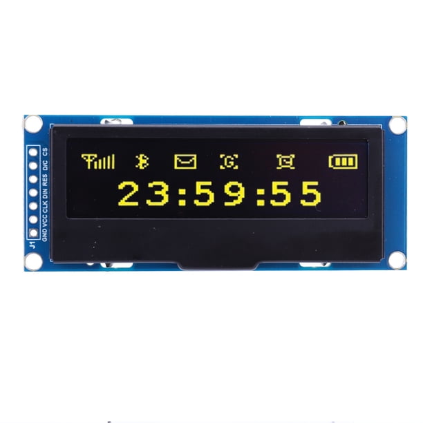 WDOplteas Pantalla 2 23 Pulgadas Módulo HD IPS Resolución 128x32 para Raspberry Pi (amarillo)