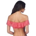 thumbnail image 2 of Polo Ralph Lauren DARK RED Ruffle Over the Shoulder Bikini Swim Top, US Large, 2 of 3