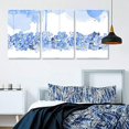 thumbnail image 2 of wall26-3 Panel Canvas Wall Art - Small Blue Flowers on White and Blue Watercolor Style Background - Giclee Print Gallery Wrap Modern Home Art Ready to Hang - 24"x36" x 3 Panels, 2 of 3