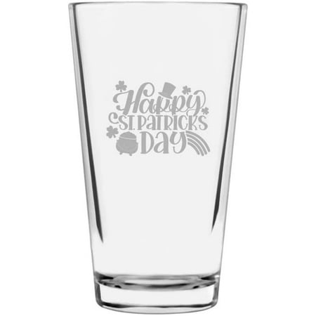 

Happy St Patrick s Day St Patrick s Day Etched 16oz Libbey Pint Glass