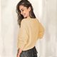 thumbnail image 4 of Blusa de encaje con cuello en V y botones de manga completa para mujer, informal, holgada, de verano, a la moda Fridja  ghj987+2041, 4 of 7