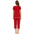 thumbnail image 4 of MINTLIMIT Femmes Manches Courtes Tops et Pantalons Capri Pyjama Ensembles Solides, 4 of 4