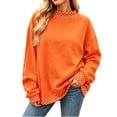 thumbnail image 2 of Zormilly Women's Sweatshirt Fleece Long Sleeve Mock Neck Sweatshirts with Polka Dot Fashion Oversized Winter Pullover, S-2XL, 2 of 6