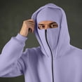 thumbnail image 5 of Txeol Mens Balaclava Hoodie with Mask Long Sleeve Zip Up Hoodies Windproof Fleece Lined Double Hood Sweatshirt with Pockets,Rose Gold,L, 5 of 10