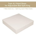 thumbnail image 5 of 100% Egyptian Cotton Fitted Sheet Twin XL/Split King Size, 600 Thread Count, 8-16" Deep Pocket Sheet, Soft & Elastic Sateen Weave Bottom Sheet for Home(Ivory, 1 Pack Fitted Sheet Only,Twin XL), 5 of 9