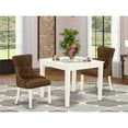 thumbnail image 2 of East West Furniture Oxford 3-piece Wood Dining Set in Linen White/Dark Coffee, 2 of 6