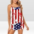 thumbnail image 2 of YWDJ Tank Top Pajama Set for Women American Flag Lace Lightweight Plus Size Sleeveless 2 Piece Shorts Loungewear XL White, 2 of 5