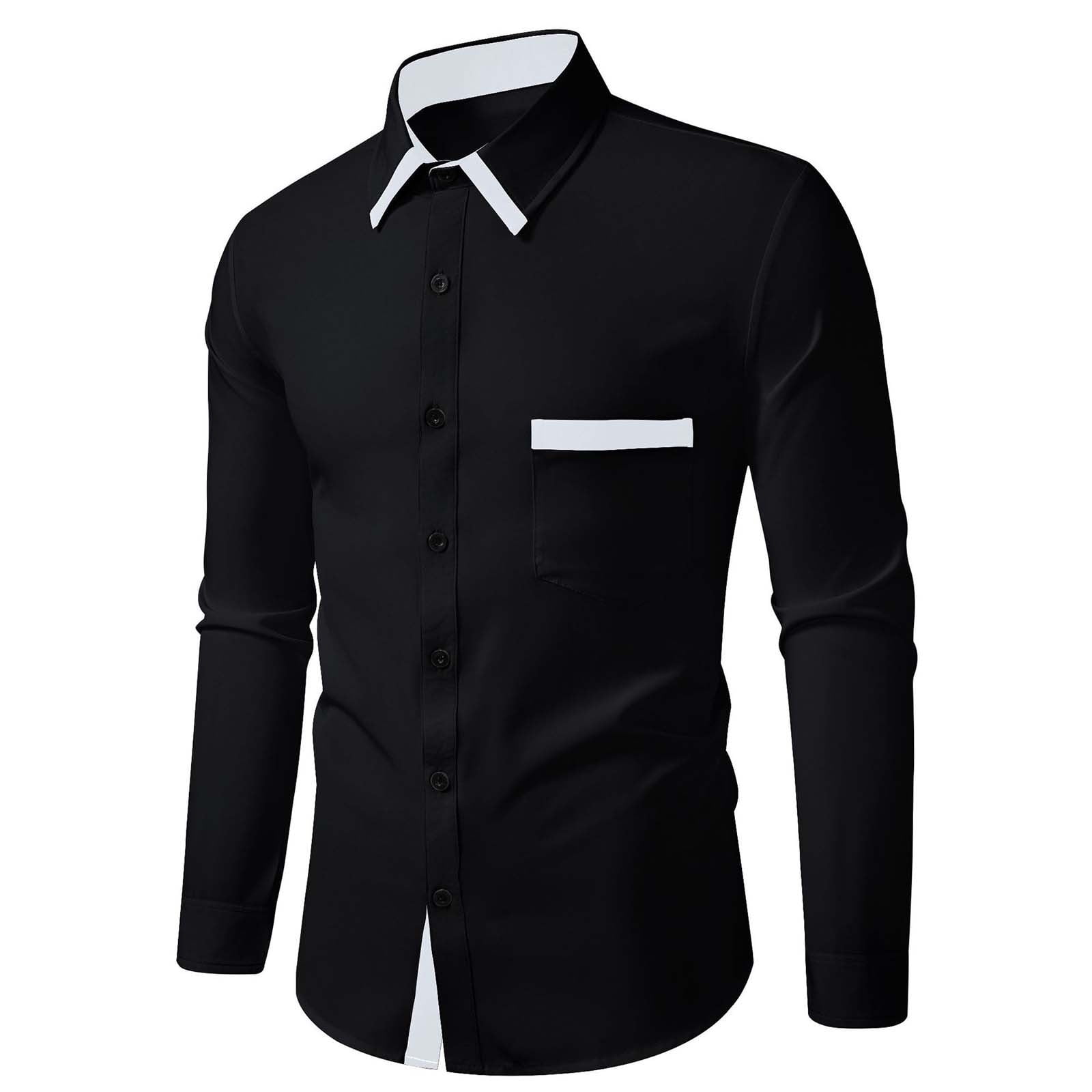 NaWent Mens Business Dress Shirts Long Sleeve Casual Button Down