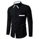 thumbnail image 1 of pstuiky Camisas de manga larga de invierno para hombre, Camisa informal de color liso con botones, manga larga, cuello vuelto, transpirable y elástica para hombre Tops de hombre m, 1 of 5