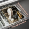 thumbnail image 5 of Gold in Sink Dish Drying Rack, Expandable Stainless Steel Small Dish Rack Over Kitchen Sink, Plate Drainer Strainer with Utensil Holder & Cup Holders, Counter Space Saving Wire Dryer Rack, 5 of 7