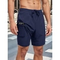 thumbnail image 3 of Men'S Swim Trunks with Compression Liner Stretch Swimming Shorts with Pockets Navy Blue XXL, 3 of 4