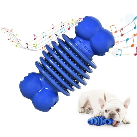 UPC: 0196196995944 | PetMedics Tough Interactive Calming Dog Chew Toy – Moderate & Aggressive Chewers  Squeaking & Calming Sounds  Toothbrush  Teething Toy