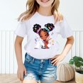 thumbnail image 2 of Tfken Toddler Girl Kids T-Shirts Crew Neck Short Sleeve Tops Cartoon Character Print Quick Dry Quick Dry Girls Tee White Size 3-4 Years, 2 of 5