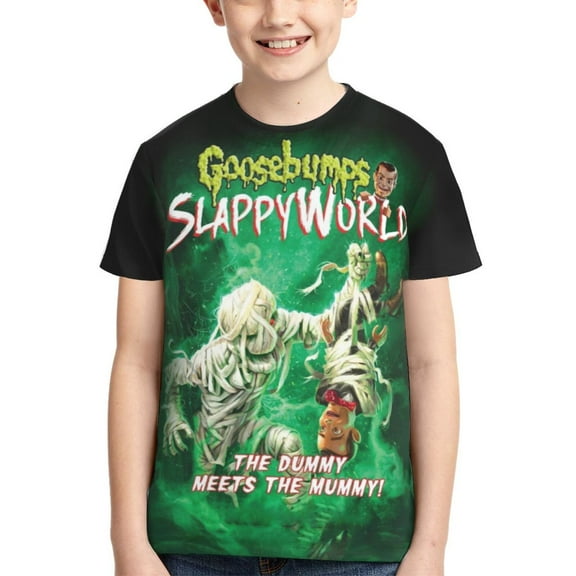 Kids Goosebumps Shirt 3D Printing Cartoon T Shirt Casual Top Short Sleeve Novelty Tee for Boys Girls