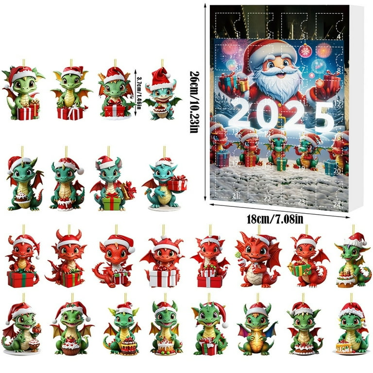 AuroraX 24 Days Advent Calendar Christmas Dinosaur 2025 Toy Advent Calendars With 24 Pcs Surprise Diy Mini Figures Gifts For