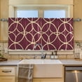 thumbnail image 2 of Yayeee Kitchen Curtains Tier Set of 2 Light Filtering 57"x24" Over Sink Window Panels, Red Circles, 2 of 7