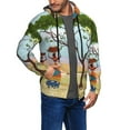 thumbnail image 2 of Kdxio African Women Print Men Hoodies Casual Hoodies for Men with Zip Pockets Full Zip Long Sleeve Sweatshirt Sports Hooded Jacket-Small, 2 of 5