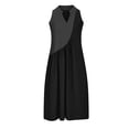 thumbnail image 5 of SELONE Summer Casual Dresses for Women 2023 Vacation Summer Casual Short Sleeve with Pockets V Neck Button Down Printed Swing Midi Dresses for Women for Everyday Wear Beach Vacation White L, 5 of 6