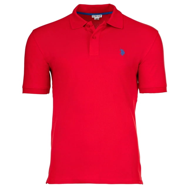 U.S. POLO ASSN. men's POLO - piqué, logo Brodé, Coton Extensible Rouge P (Petit)