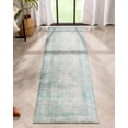 thumbnail image 1 of Well Woven Overdyed Helode Machine Washable Green Vintage Oriental Medallion Runner Rug 2x7 (2'1" x 7'3" Runner), 1 of 8