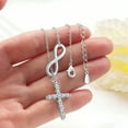 thumbnail image 5 of SFTING Twist Infinity Cross Necklace for Women White Silver Plated Cross Pendant Necklace Faith Cross Gift, 5 of 7