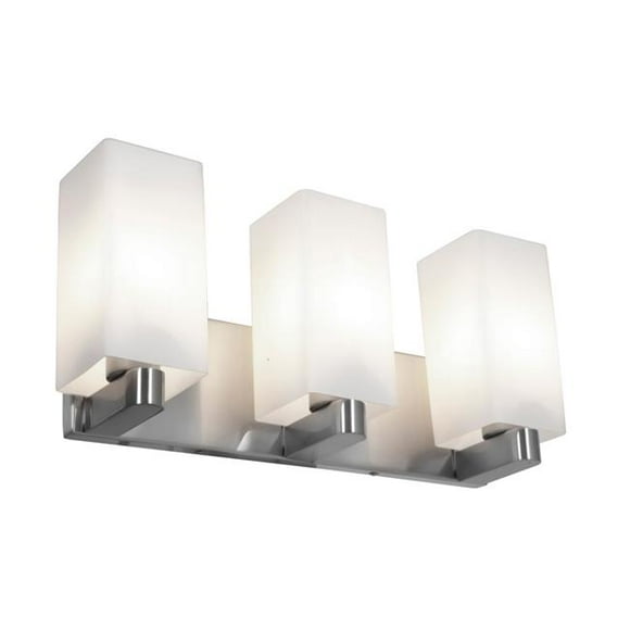 Access Lighting 50177-BS-OPL Lampe Murale de Vanité en Acier Brossé 3 Lumières en Opale
