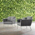 thumbnail image 2 of Modway Chaise de Patio en Aluminium et Tissu Stance en Blanc et Gris (Lot de 2), 2 of 7