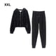 thumbnail image 4 of Guardurnaity Conjunto de ropa de invierno para mujer, Fitness, correr, Jogging, niñas, viajar, senderismo, manga larga, Sudadera con capucha, conjuntos de ropa Negro 2XL, 4 of 6