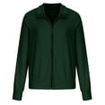 thumbnail image 5 of XFLWAM Women's Lapel V Neck Ribbed Zipper Up Knit Pullover Jumper Solid Color Knitwear Long Sleeve Cardigan Sweaters Green XL, 5 of 5