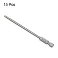 thumbnail image 3 of Uxcell 15Pcs T15 Torx Head Screwdriver Bit S2 Steel Magnetic Screw Drive Bit 4" Long 1/4 Inch Hex Shank, 3 of 5