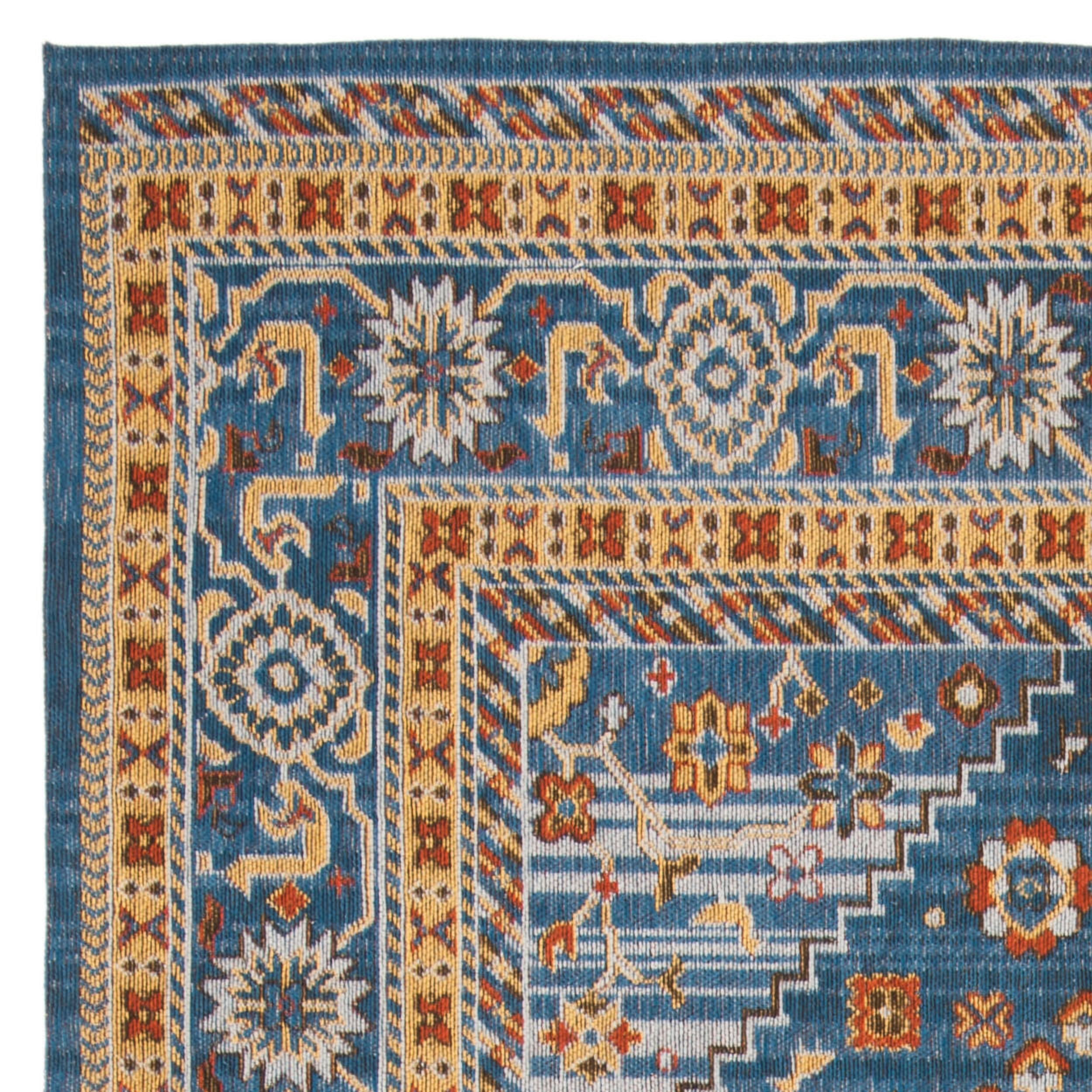 SAFAVIEH Classic Vintage Serrena Oriental Polyester Area Rug, Blue/Gold, 5' x 8'