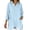 Light Blue, variant on Womens Summer Notch Neck 3/4 Sleeve Tops Oversized Solid Color with Pocket Side Split Tees Daily T-Shirts