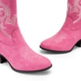 thumbnail image 4 of Botas DREAM PAIRS DWUMMB2505 Rosadas Bordadas hasta Media Pantorrilla Talla 10, 4 of 7