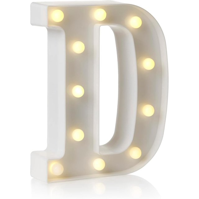 Yazoeia LED Alphabet Letter & Number Light Sign Decorations Lamp for Home Birthday Party Event Night Lights 22cm (D) CJB12-44809