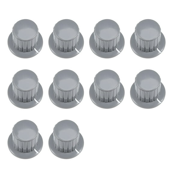 10Pcs 6mm Insert Shaft 25 x 19.5mm Plastic Potentiometer Rotary Knob Grey