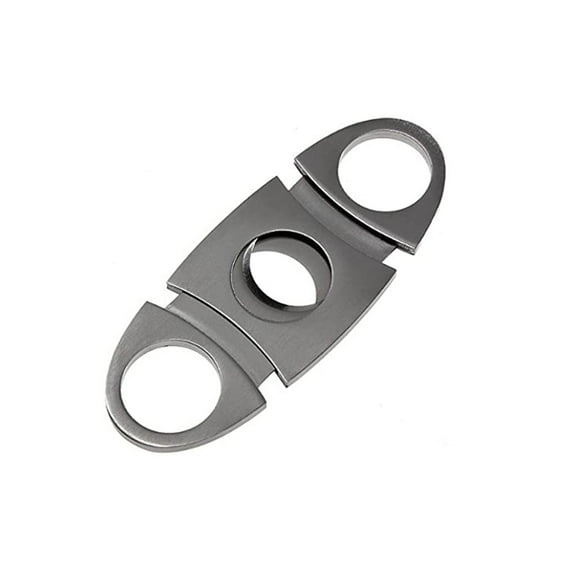 BAOQIN Stainless Steel Cigar Cutter,Smooth Cigar Clippers Double Cut Blade - Round Ends and Body -for A Precise Perfect Cut (Gray)